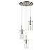 Effimero Multi Pendant Lighting for Kitchen Island | Brushed Nickel Chandelier Cluster Pendant 3 Light Fixture LL-C43-1BN