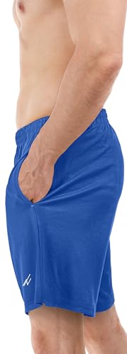 NY Threads Men's Athletic Shorts Quick Dry Loose-Fit Lightweight Running Workout Gym Shorts with Pockets, X-Large, Royal Blue