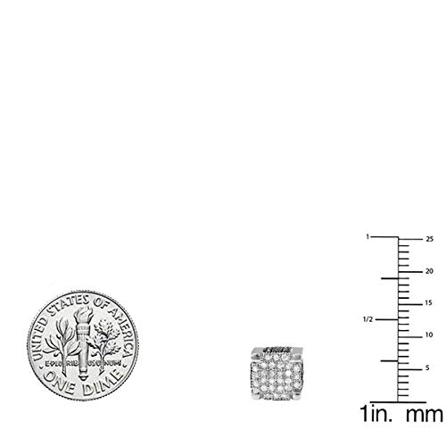 Dazzlingrock Collection 1.00 Carat (ctw) Round Black & White Diamond 8.8mm Micro Pave Hip Hop Iced Out Studs, Screw Back, Unisex Design Ladies, Mens Real Diamond Earrings2