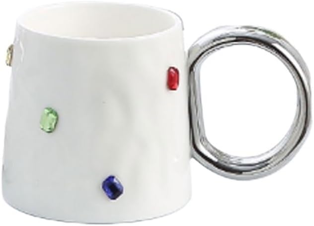 White Inlaid Ceramic Cup Dining Room Home Use Office Couples Gift Breakfast Coffee Cups