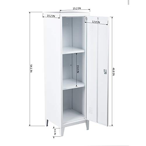 HouseinBox Back to School Home Office Lab Storage High Standing Locker Organizer File Storage Chest Metal Cabinet 1 Door 3 Shelves - Thumbnail 6