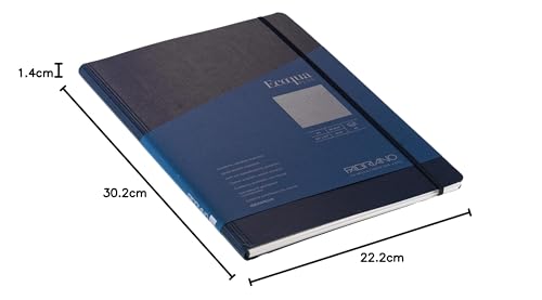 Carnet A4 Fabriano Ecoqua Plus à spirales caché bleu marine à pointillés - 3