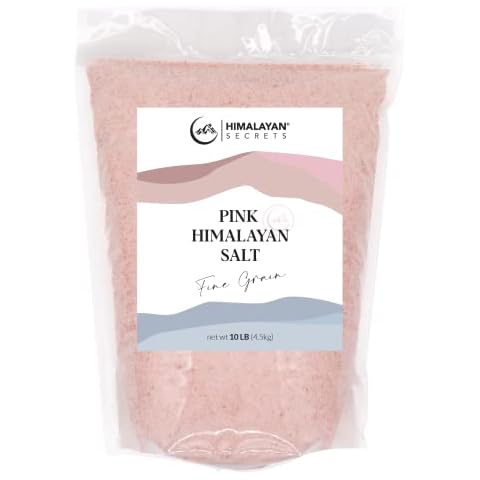 Himalayan Secrets Pink Rock Salt - 10LB - Coarse, Fine, Powder Grain Bulk Size - 100% Natural & Unrefined (Fine (0.3-0.5mm)) Cover