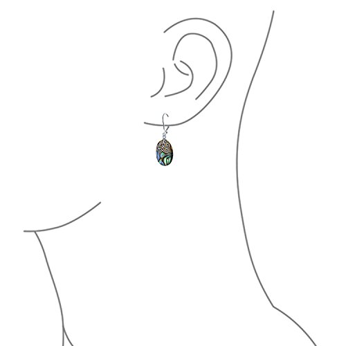 Boucles d'oreilles argent 925 filigrane et ormeau naturel chic - 3