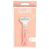 Gillette Venus Smooth Sensitive - Afeitadora para mujer, 2 cuchillas, con 3 cuchillas que se ajustan a las curvas para un afeitado suave