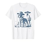 Boston Terrier UFO Cowboy Dog, Dog Mom, Dog Dad, Alien Dog T-Shirt