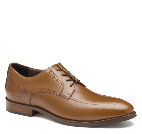 Johnston & Murphy Men's Lavoy Moc Toe Lace-Up Oxford, Tan Full Grain, 10.5 M