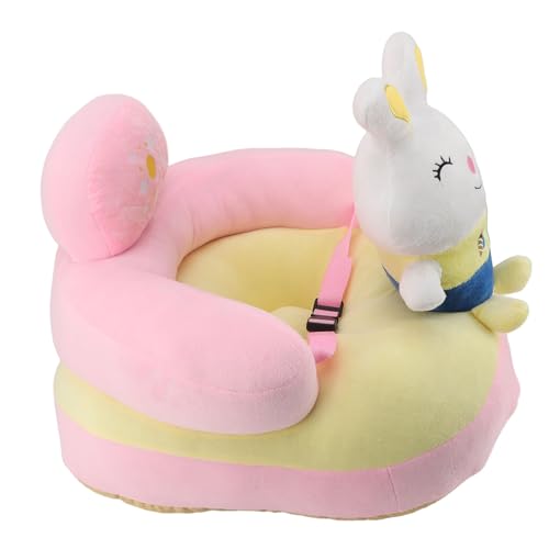 Baby Support Sofa, Animal Shaped Anti Falling Soft Plush Anti Side Turn Baby Sofa Learn Sitting Chair Portable for Infant for Indoor (Bunny)