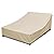 Outdoor Double Chaise Lounge Chair Cover Waterproof, 100% 600D Oxford Fabric Tear-resistant and Windproof All-season Weatherproof Protection for Patio Furniture Lounge Chair/Sunbed Daybed (Beige)