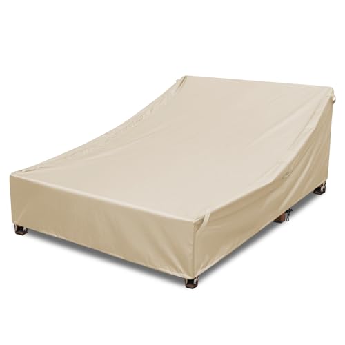 YANGSHILEI Outdoor Double Chaise Lounge Cover Waterproof, 82Lx57Wx32H Inch by YANGSHILEI - Used condition - US$36.79