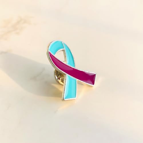 Suicide Prevention Awareness Ribbon Pin 25pcs Purple & Teal Enamel Pins3