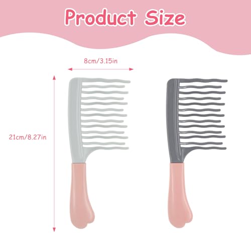 Peine para cabello rizado, 2 piezas, dientes ondulados miniatura 5