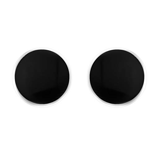 Sofia Milani - Women's Earrings 925 Silver - Black Circle Stud Earrings - 20737 #TOP2