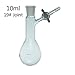 DADAKEWIN 10ml Reaction Flask Reaction Kettle Flasks Pear-Shaped Borosilicate 3.3 Glass with 19# Joint, PTEF Stopcock Customizable Lab Flasks Glassware (Size : 10ml/19#)