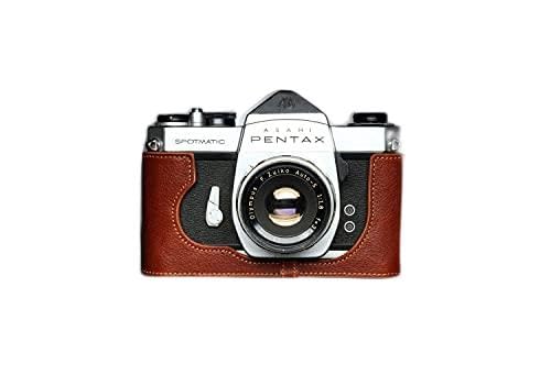 手作り本革ハーフペンタックスsp spfカメラ用と互換性牛革バッグカバー Pentax SP SPF (Brown)