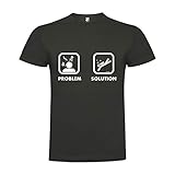 Algodón peinado Camiseta Buceo Problem Solution Manga Corta Hombre Plomo M