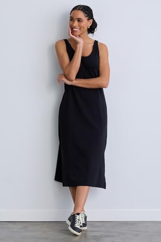 Image of Fair Indigo Women's 100% Organic Pima Cotton Midi Tank Dress