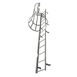 Cotterman - M19SC L9 C1 - COTTERMAN Fixed Ladder with Safety Cage: 18 ft 3 in, 18 ft Top Step Ht, 19 Steps, 26 in