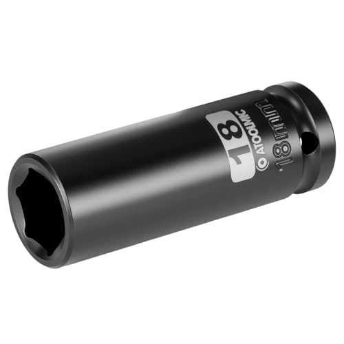 1/2 Inch Drive x 18mm Deep 6PT CR-MO Impact Socket for Removing Axle nut