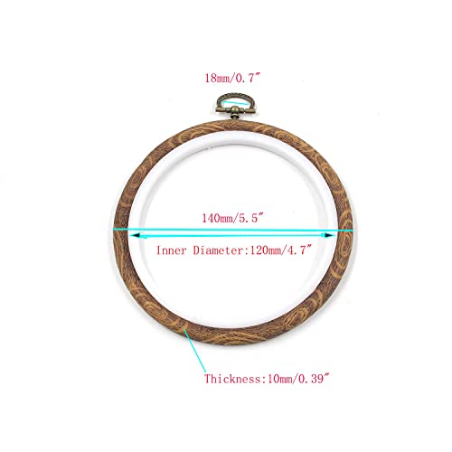 Semetall Embroidery Hoop 4 Pcs 5.5 Inch Embroidery Ring Rubber Embroidery Frame Imitation Wood Cross Stitch Hoops Vintage Embroidery Hoops For Fabric Embroidery And Hanging(Round) #TOP1