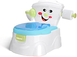 KIDOOLA Blue Potty Training Toilet Seat | Toilet Potty Seat with Splash Guard, Fun Way to Improve Your Child's Development | Portable, Easy to Carry as Travel Potty for Kids 6 Months to 5 Years