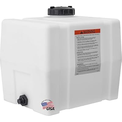 RomoTech 82123909 Horizontal Square Polyethylene Water Tank for Farming Construction and More, 30 gallon, Clear