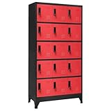 Armoire spacieuse avec 15 compartiments : 90 x 40 x 180 cm, elle peut contenir des vestes, des dossiers et des sacs de sport. Idéale comme armoire de vestiaire dans le couloir ou le bureau. Charge maximale : 10 kg