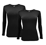 Natural Uniforms Women's Long Sleeve Tee Shirt Underscrub-2-Pack (Small, 2 Pack Black)