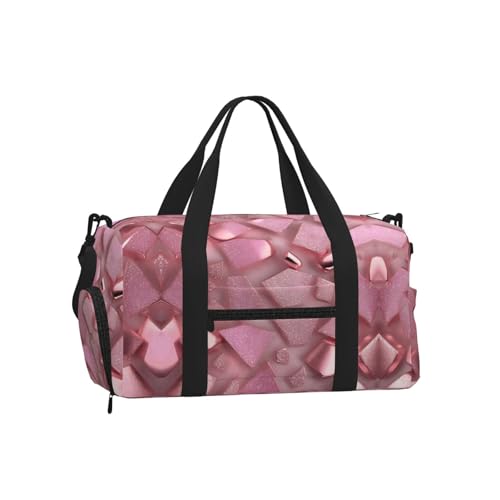 Bolsa cruzada de mano con purpurina sintética oro rosa de diseño funcional