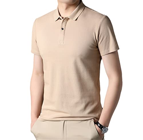 Polo homme coton kaki XXL manches courtes uni