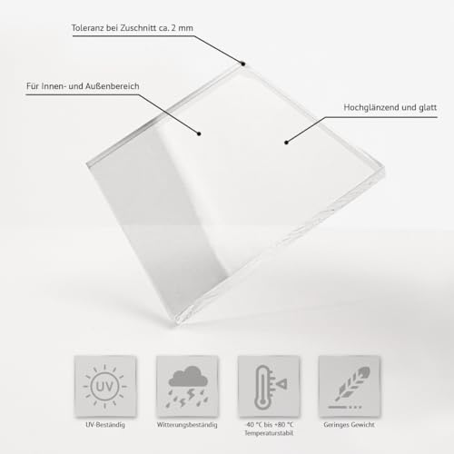 Acrylglasscheibe 2-20mm GS PMMA für Karten und Zuschnitte