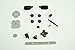 AWCHIP Complete Black Button Set Rubber Pad hinge parts Lock Axle Shaft Hinge Barrel For Nintendo 3DS XL