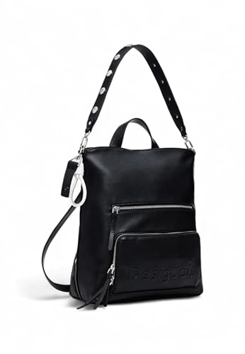 Desigual, ACCESSORIES PU Backpack Medium Mujeres, Negro, Einheitsgröße