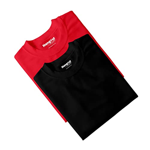 Image of Hangout Hub HH95 Tshirt for Womens | Regular Fit | Super Combed Cotton Women T-Shirt | Solid Plain Tees | Round Neck T Shirt | Half | Pack of 2 | 3 | 4 | 5 | 6
