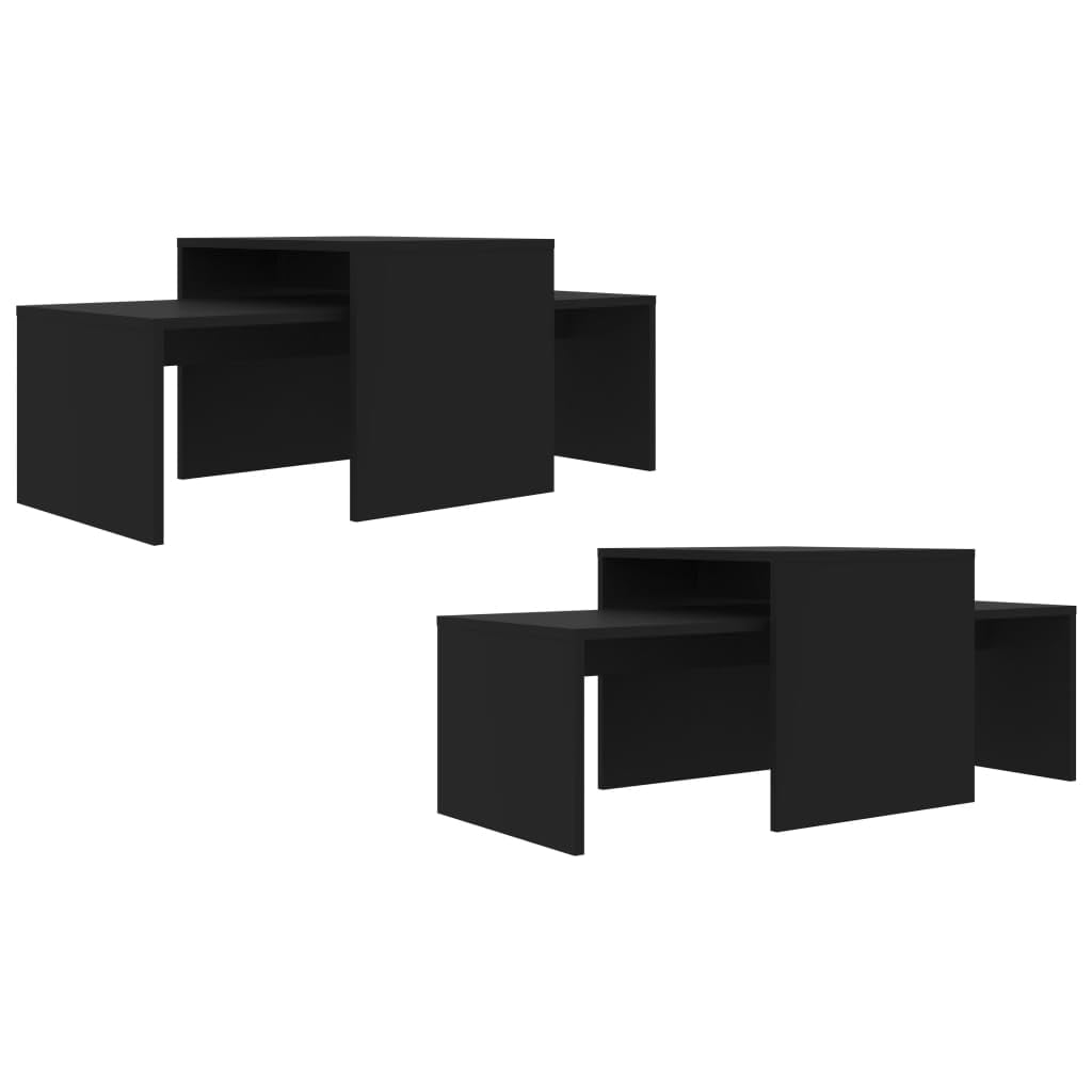 vidaXL - Couchtische - Couchtisch-Set Schwarz 100x48x40 cm Spanplatte