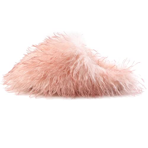 FUNCOS Women's Faux Fur Wool Slippers Closed Toe Winter Fuzzy Indoor House Slipper Shoes3