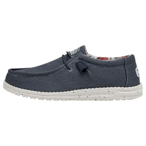 Hey Dude Men's Wally Canvas Stretch Blue Size 12 | Men's Shoes | Men Slip-on Loafers | Comfortable & Light-Weight Cover