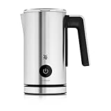 WMF Stelio Milchaufschäumer elektrisch, 500 Watt, 150-250 ml, Antihaftbeschichtung, kabellos, für Milchschaum heiss und kalt, heiße Schokolade, cromargan matt/silber