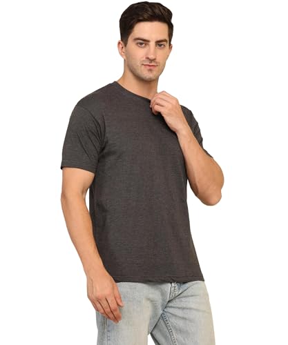 Image of Unisex Round Neck Plain T-Shirt | Combed Bio-Washed Ring Spun Cotton for Men & Women, Short Sleeves