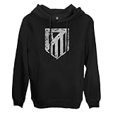 1863FC Club Atlético de Madrid Mono Badge Fleece Pullover Hoodie - Black (US, Alpha, Medium, Regular, Regular, Black)