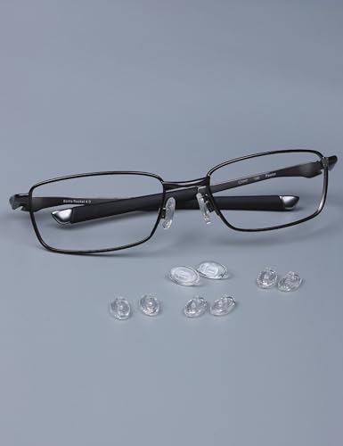 Image of 4 Pairs Ultra Soft Silicone Eyeglass Nose Pads for Oakley Whisker /WireTap OO4071 /Plaintiff OO4057 /Metal Plate OX5038, Push-in Anti-Slip Glasses Nose Piece Replacement Kit Clear