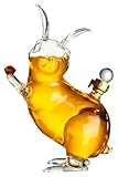 Unique Wine Decanter Rabbit Shape Decanter Zodiac Animal Decanter1000ml/33.8oz Wine Gifts For Men Hand Blown Glass Decanter