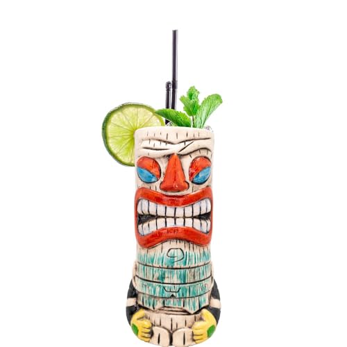 VB VIN BOUQUET FIK 1403 Vaso Tiki A de 600 ml, Diseño Exótico para Cócteles, Ideal para Fiestas y Reuniones Temáticas