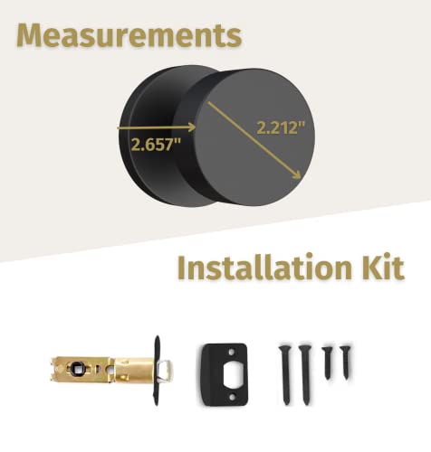 Mega Handles Passage I Black Door Knob For Hallway, Closet And Bathroom I Reversible Heavy Duty Design I Fits All Standard Door Sizes I Screws Included - Black Matte (1 Pack) #TOP5