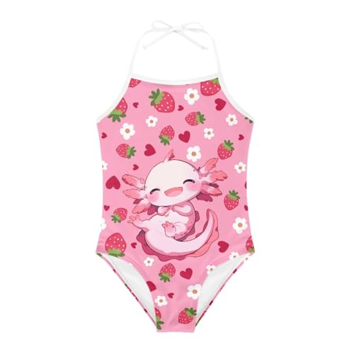 Image of Girls One Piece Swimsuit Summer Quick Dry Beach Sport Bathing Suit Halter Strap 1-10 Little Kids Toddler Swimwear