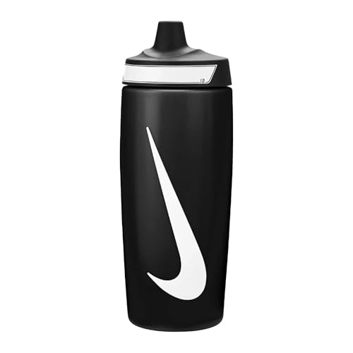 Nike Refuel Bottle Grip 18 oz 532 ml Water Bottle Sports Bottle Training Fitness Non-Slip Handle Black/White