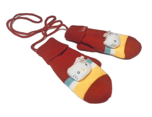 Kitty's Red Mittens with Adorable Face - Officially Licensed - Ideal for Little Girls