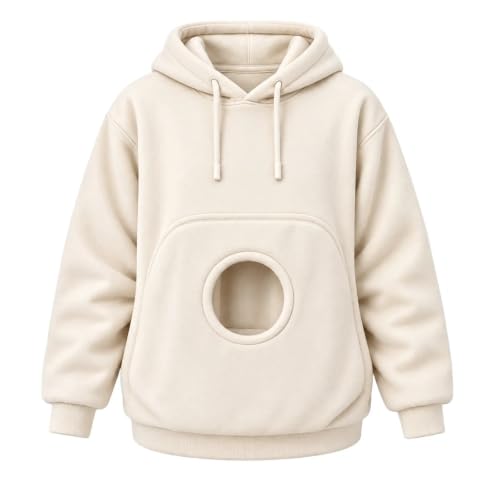 Cat Pouch Hoodie for Women Y2K Comfy Fleece Carrier Pullover Hoodie - image 3