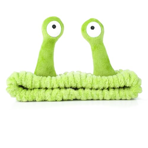 Molain - Face Wash Headband, Palm and Snail Spa Hair Bands Makeup Headbands Women Cartoon Cute Coral Fleece Elastic Headband Creative Hair Accessories for Washing Face Shower Sports (Fluorescent Green) - -20%