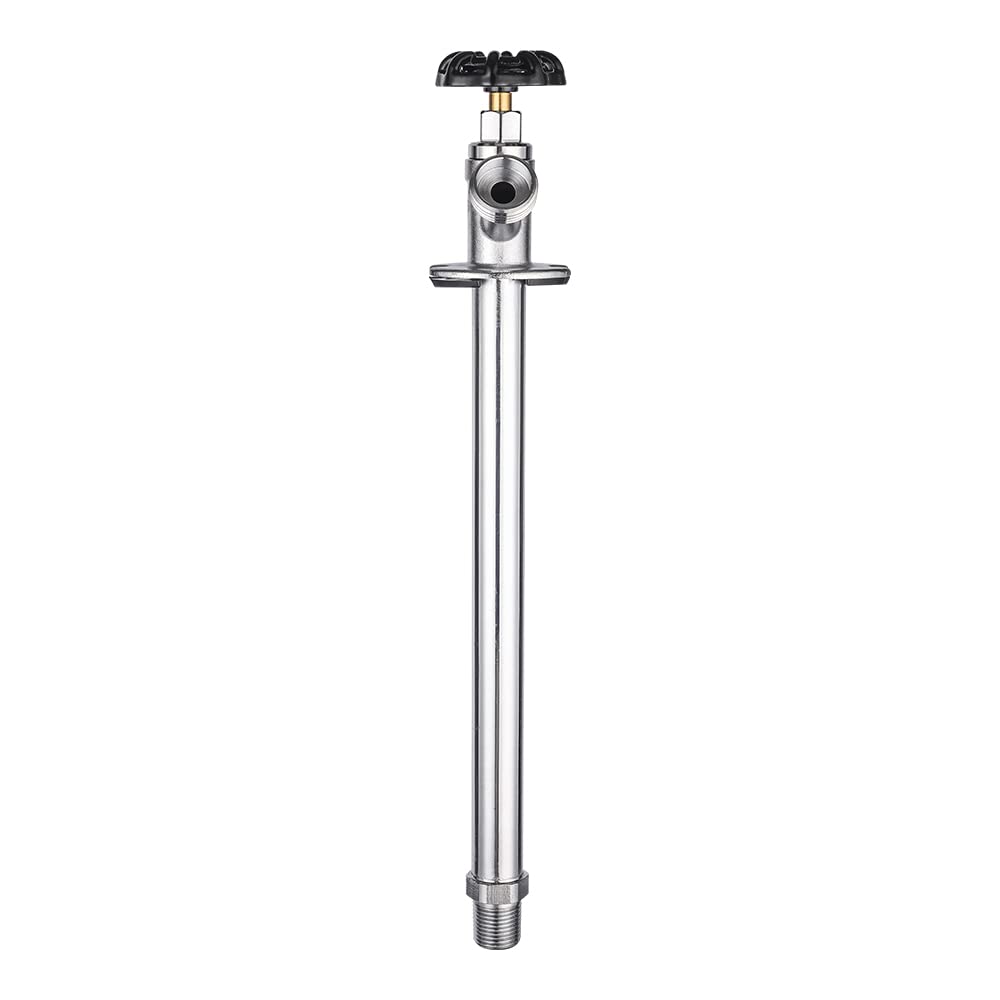EFIELD Sillcock - Valvola Bavaglino lungo da 10 pollici, senza gelo, 12 ''Mip x 34'', in ottone senza piombo, cromato